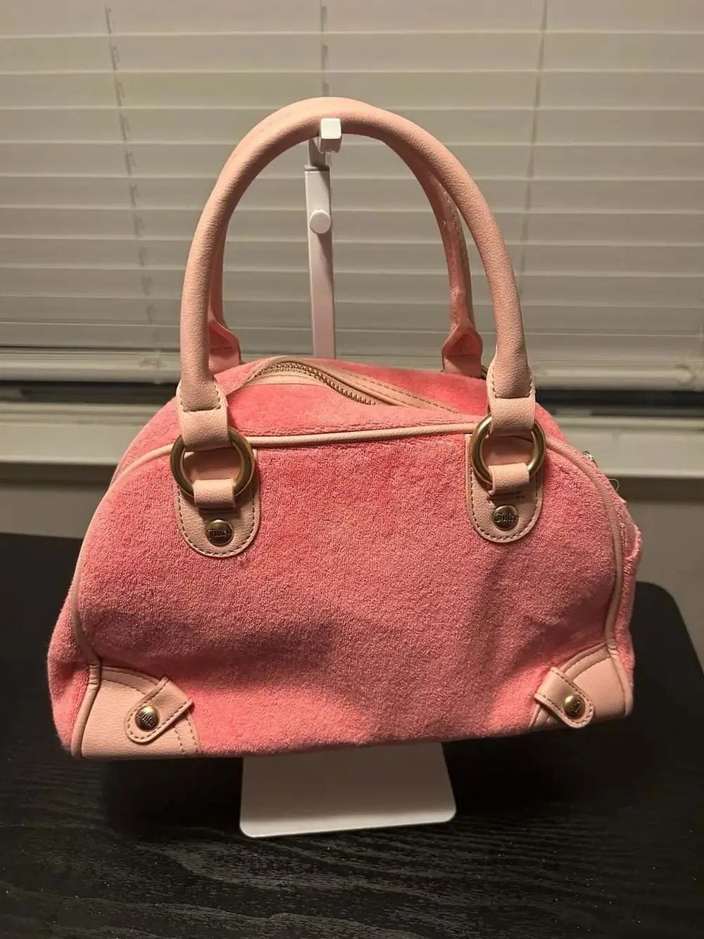 Juicy Couture Juicy Lovers Club Bowler Bag Pink Lemonade Velour - Picture 5 of 7